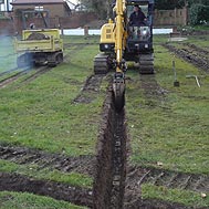 Drainage excavation works - Ground Works - Quest Landscapes Isle of Man